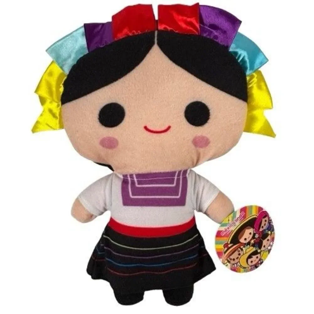 Mexico Lindo Girl Plush Stuffed Doll Bright Colorful 2016 New with Tags